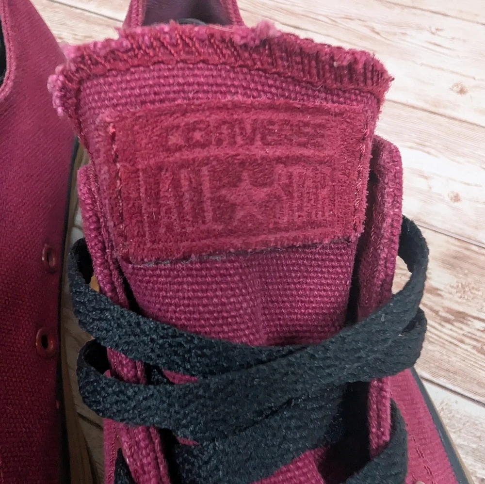 Converse All Star Low Top Wine Tan Gum Outsole Black Laces Dark Red Men's 11 - Picture 12 of 16